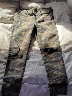 Camo Skinny Jeans - Green/Brown Print